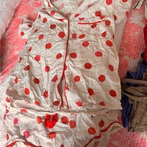 Katie Kime Red and White Polka Dot Pajama Set